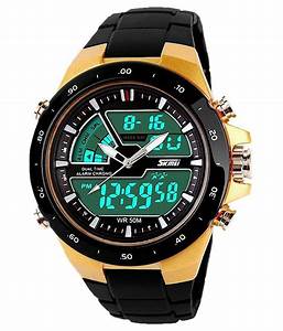 Water resistant to 50 meters watch made by Siren. Glow in the dark face with yellow trim.